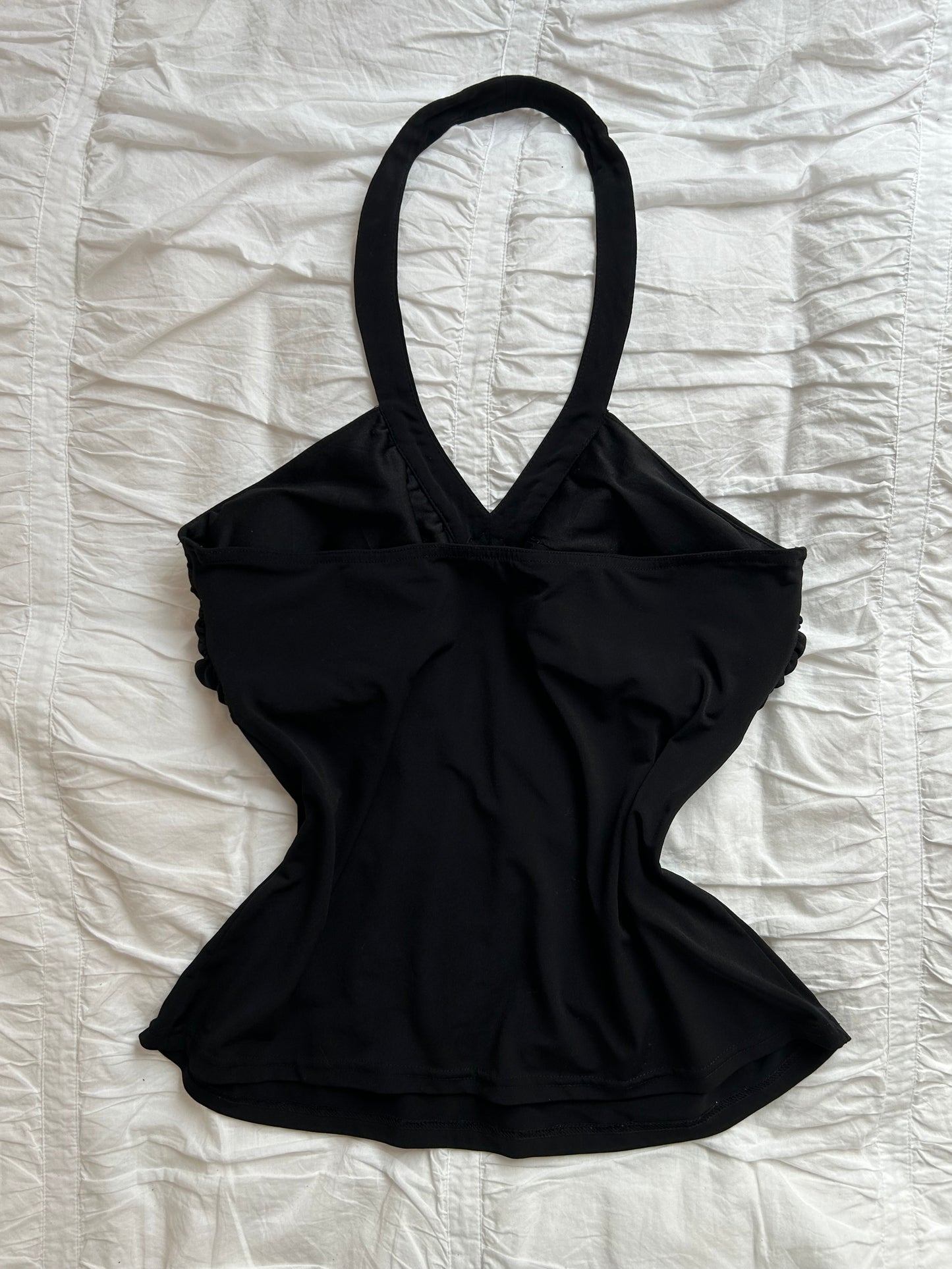 Vintage Neckholder-Top – Metall-Plättchen-Verzierung-Still Alive