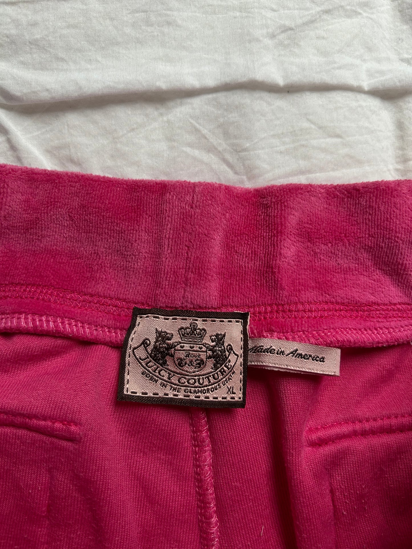 Classic Juicy Couture Velour Track Pants with Back Pockets Pink
