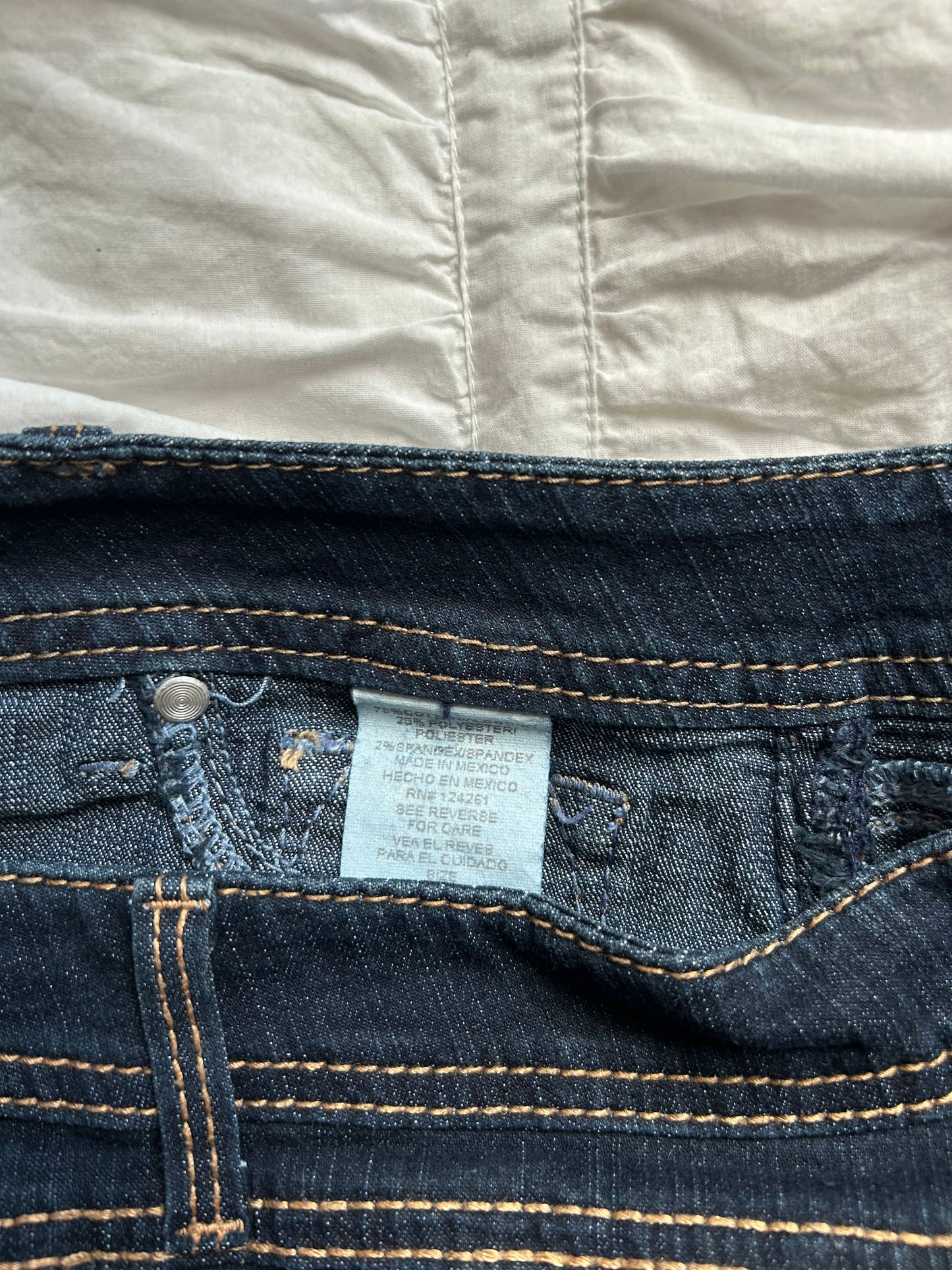 Vintage 2BWU Denim Minirock mit Kontrastnähten