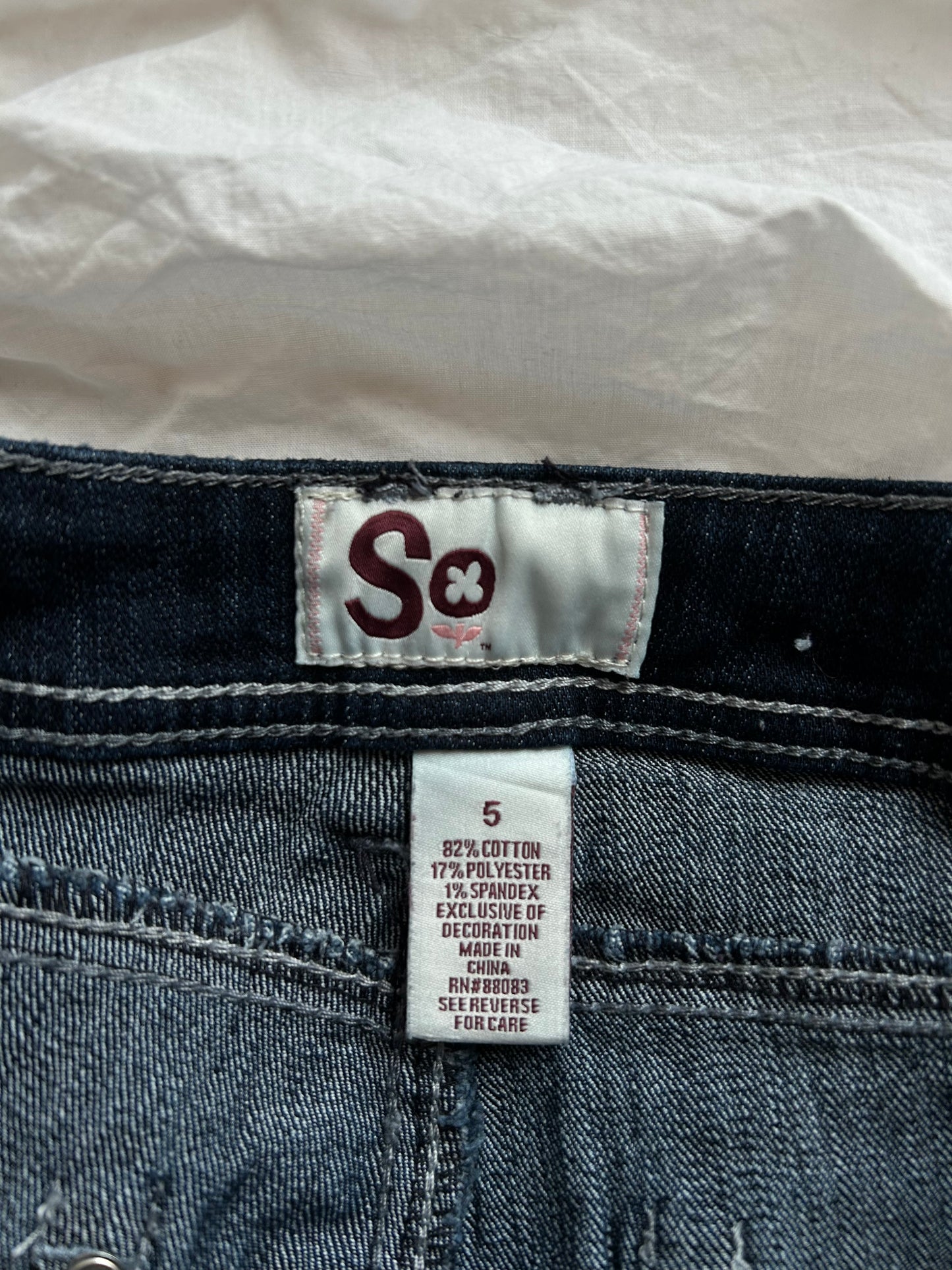 Vintage Denim Shorts Dunkelblau mit Kontrastnähten
