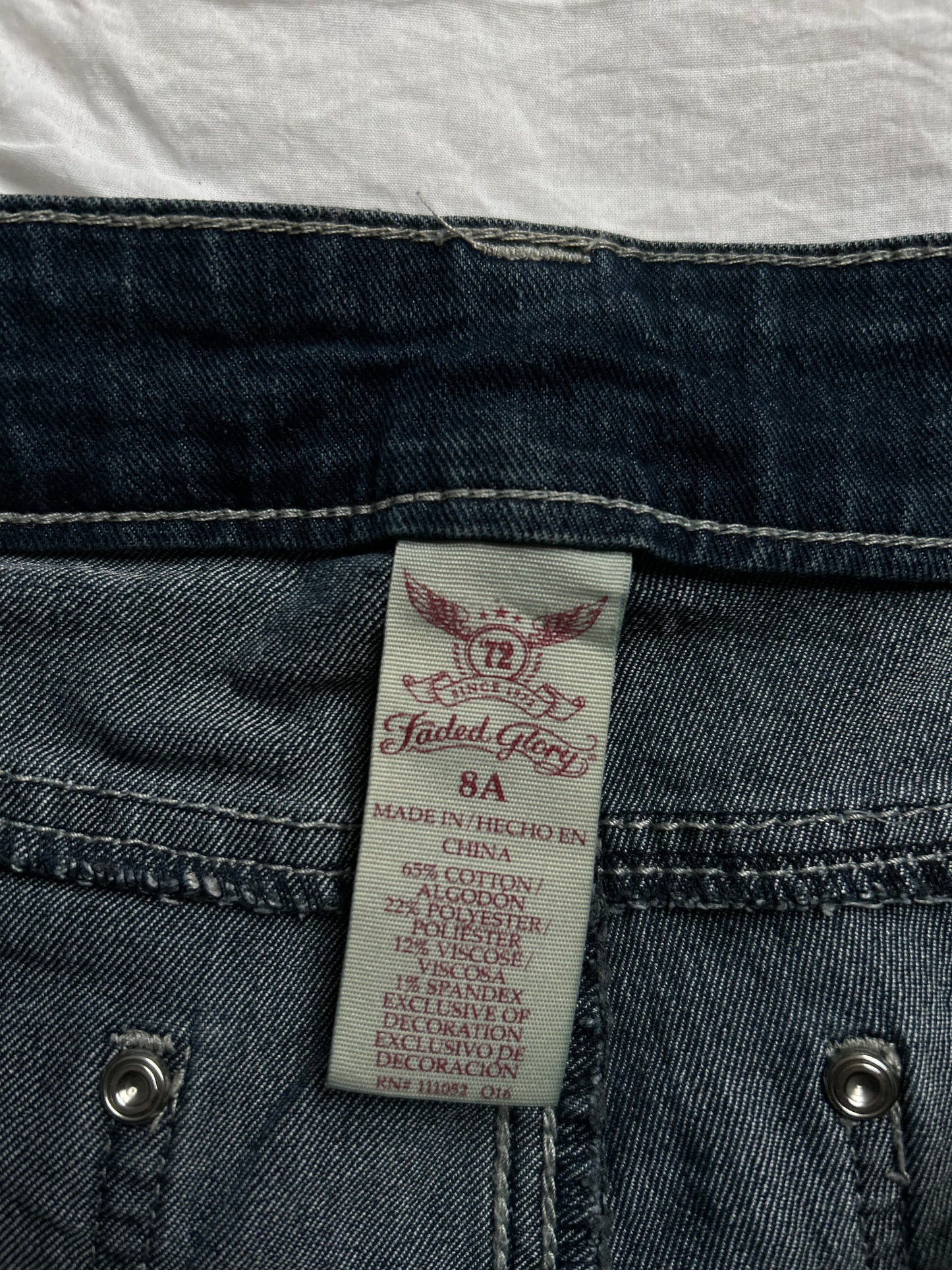 Vintage Faded Glory Denim Wing Embroidery & Sequin Details
