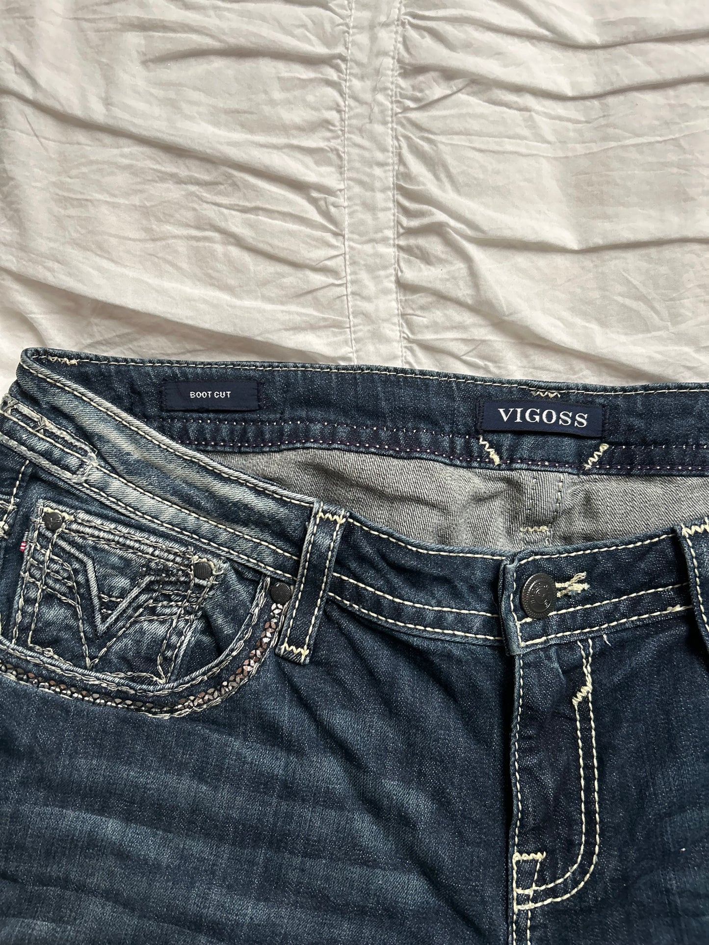 Vintage Vigoss Heritage Fit Boot Cut Jeans Pailetten