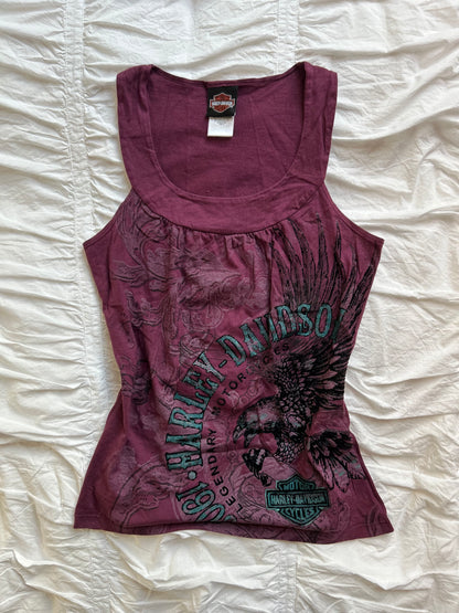 Vintage Harley-Davidson Tanktop – Adler-Print & Glitzer