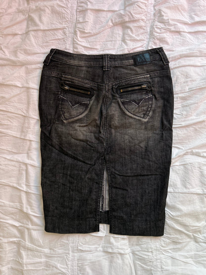 Vintage Guess Premium Denim Rock Biker-Stil mit Zipper-Details