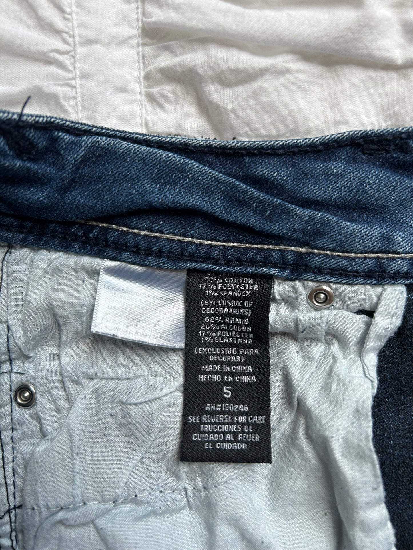Vintage WallFlower Denim Minirock Stickerei & Strass