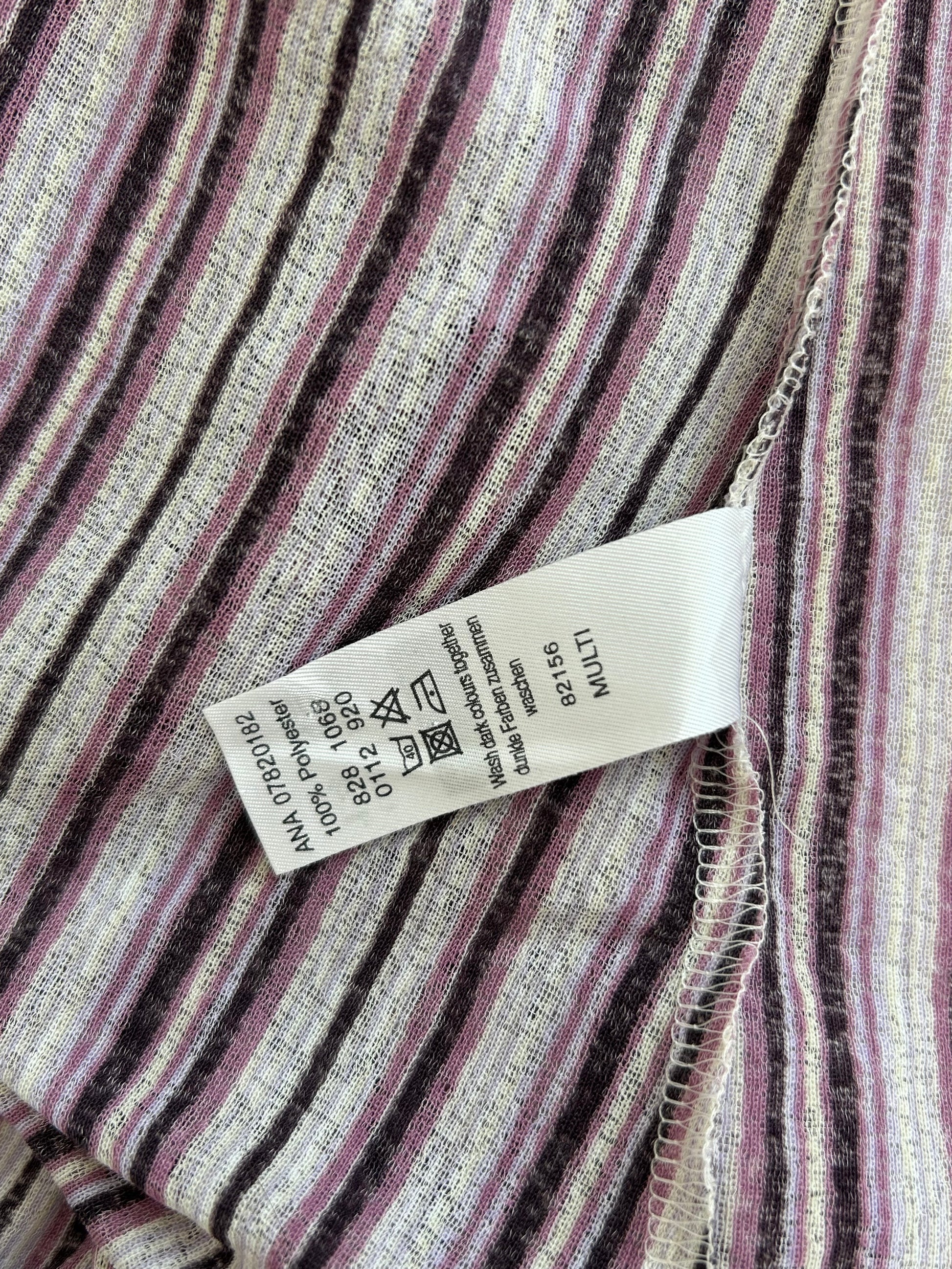 Vintage George Ruffle Bluse – Trompetenärmel & Streifen-Design-Still Alive