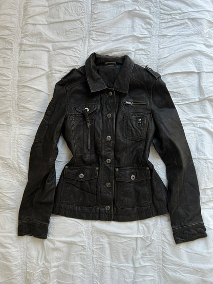 Vintage Street One Echtlederjacke – Utility-Look & Aufgesetzte Taschen-Still Alive