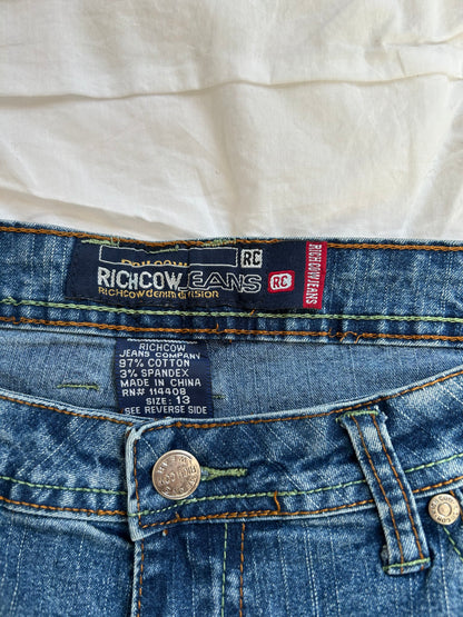 Vintage Richcow Flare Jeans – Tribal Embroidery & Studs