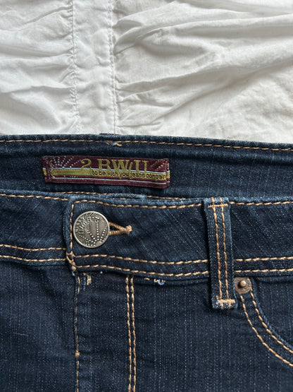 Vintage 2BWU Denim Minirock mit Kontrastnähten