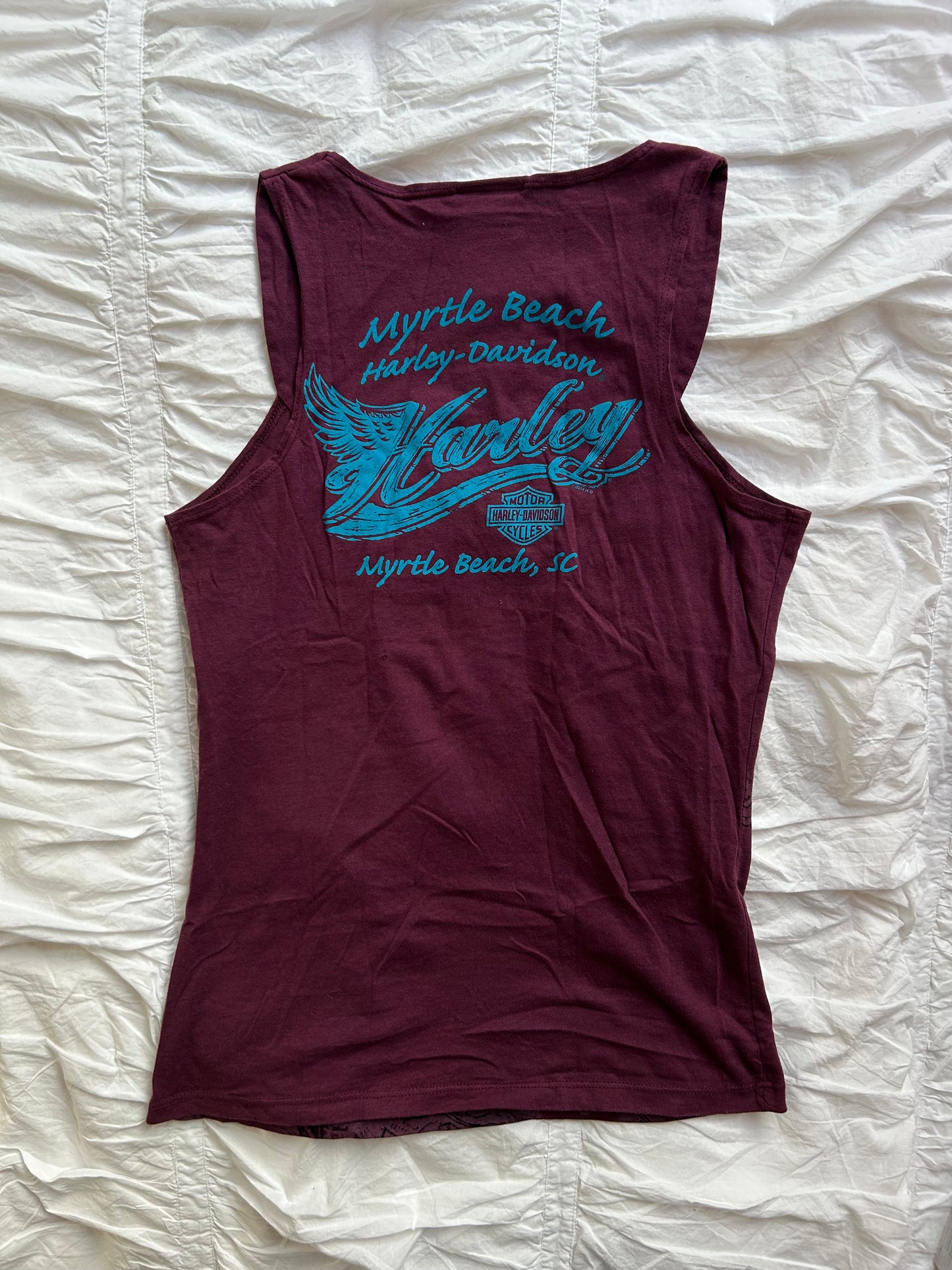 Vintage Harley-Davidson Tanktop – Adler-Print & Glitzer
