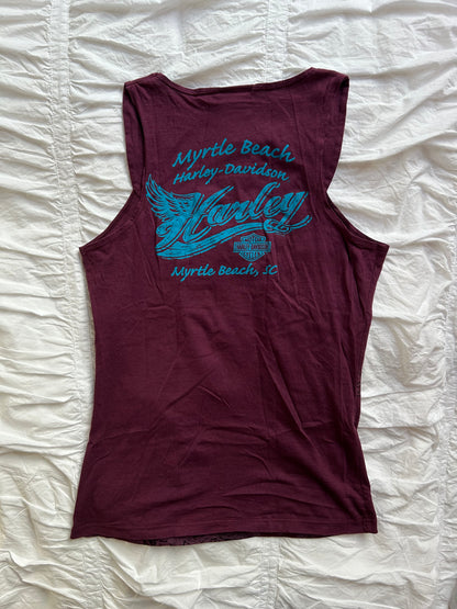 Vintage Harley-Davidson Tanktop – Adler-Print & Glitzer