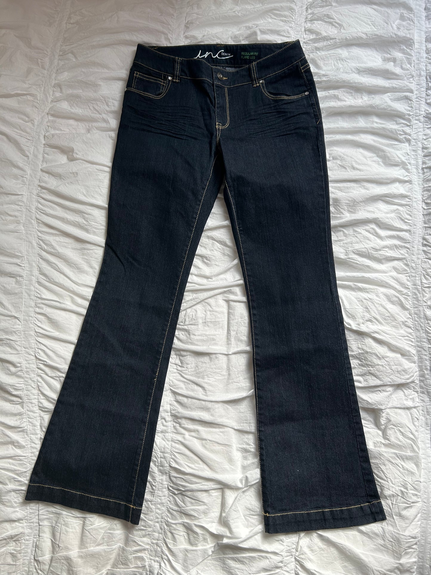 Vintage INC Denim Flare Jeans Studded Pocket Details