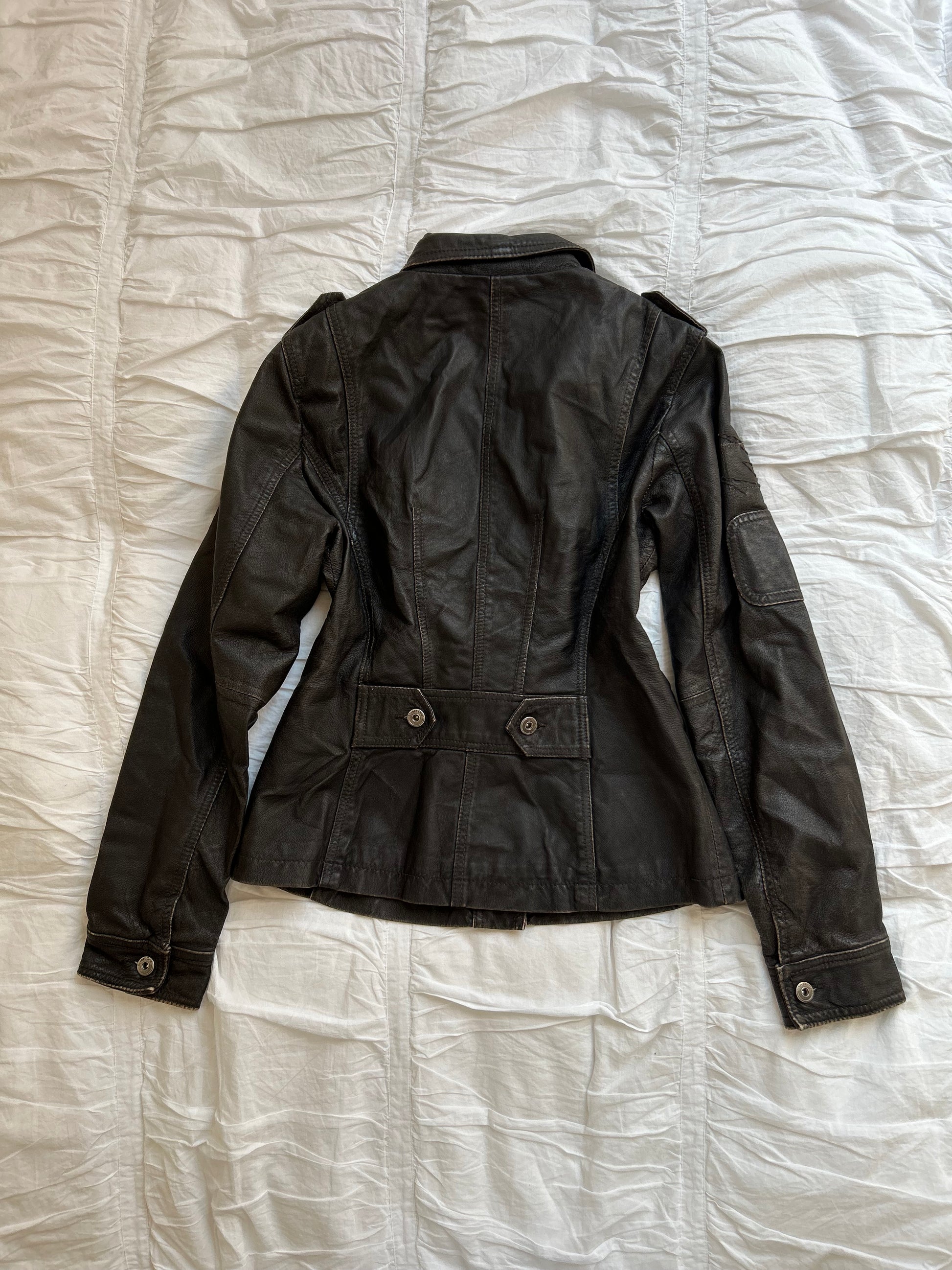 Vintage Street One Echtlederjacke – Utility-Look & Aufgesetzte Taschen-Still Alive