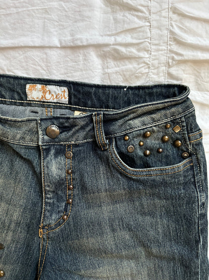 Vintage Crest Denim Bronze Studs & Sand Wash