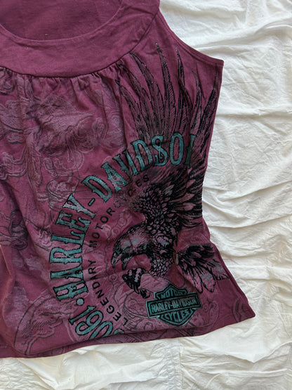 Vintage Harley-Davidson Tanktop – Adler-Print & Glitzer