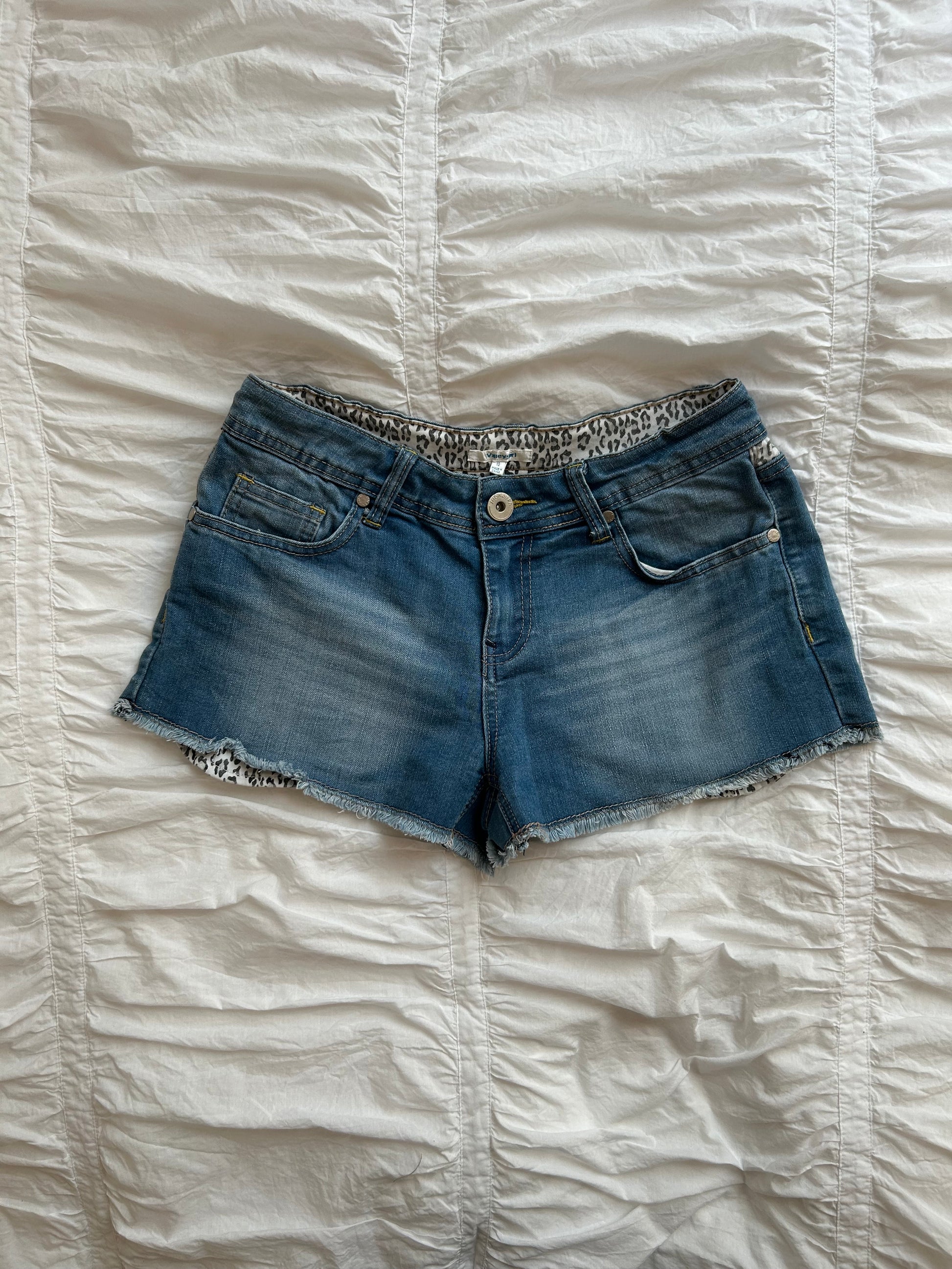 Vintage Valleygirl Denim Shorts Leo-Print Details-Still Alive