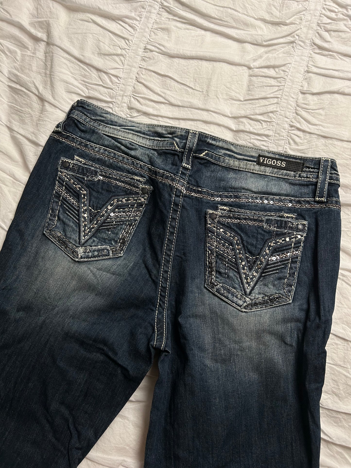 Vintage Vigoss Heritage Fit Boot Cut Jeans Pailetten