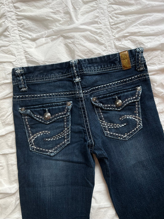 Vintage Maurices Denim Bootcut mit markanten Kontrastnähten