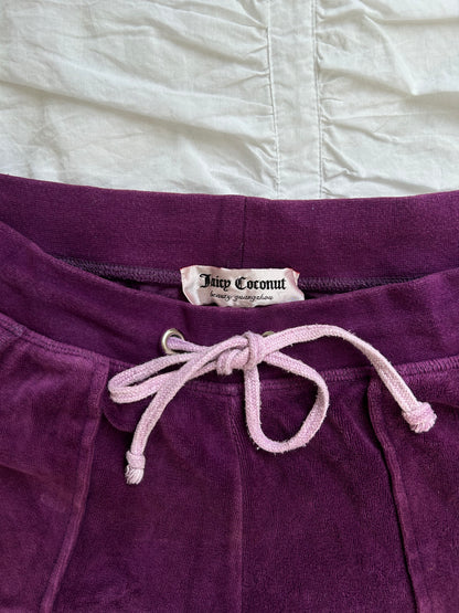 Vintage Juicy Couture Velours-Set in Violett – Floraler Rückenprint & Strass