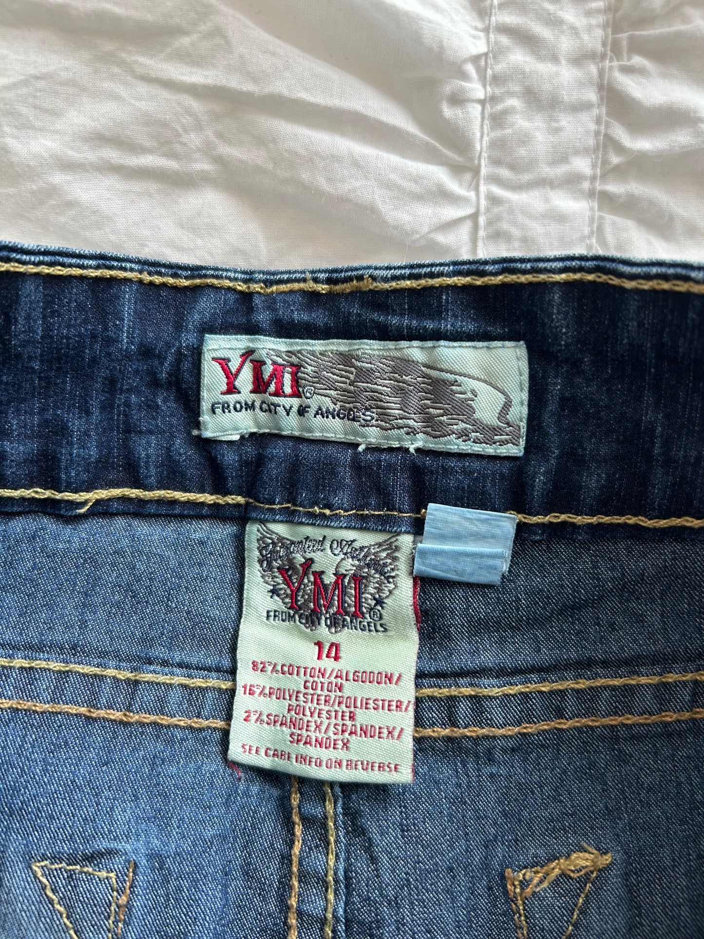Vintage YMI Denim Minirock Patch-Akzente