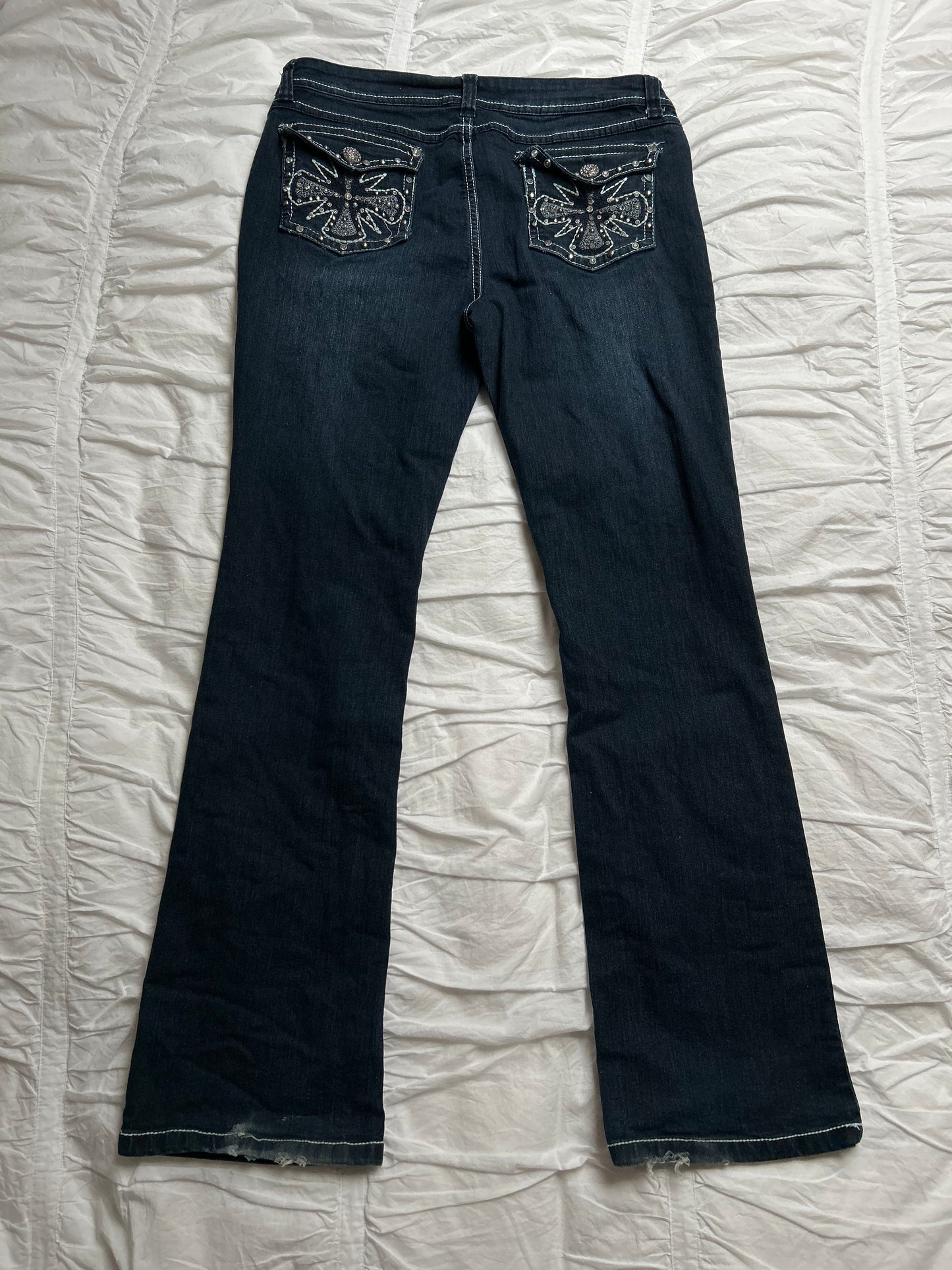 Vintage Candy Couture Jeans Embroidery & Rhinestone Details