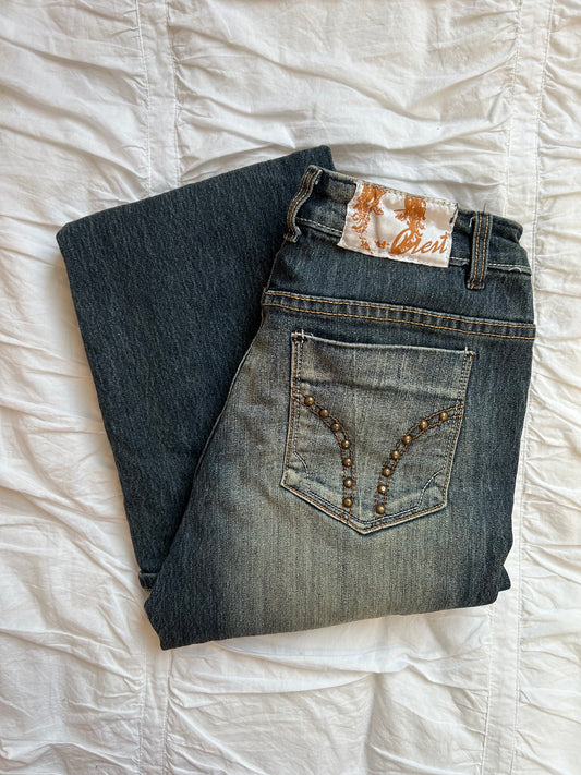 Vintage Crest Denim Bronze-Studs & Sand-Waschung