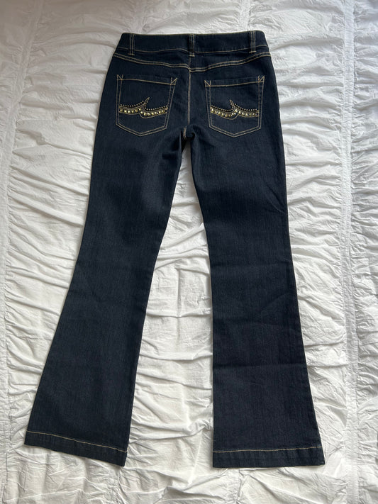 Vintage INC Denim Flare Jeans Studded Pocket Details