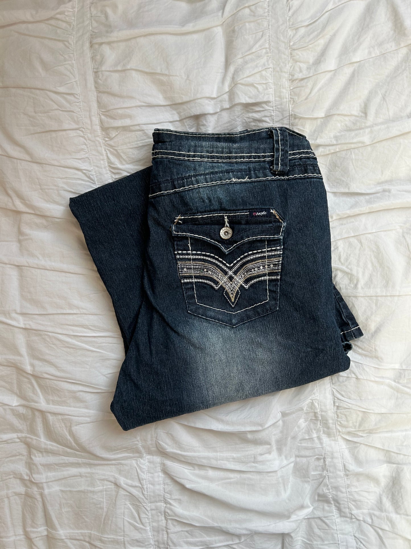 Vintage Angels Plus Size Jeans – Triple Button & Ornate Pockets