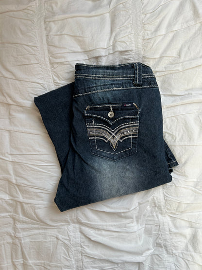 Vintage Angels Plus Size Jeans – Triple Button & Ornate Pockets