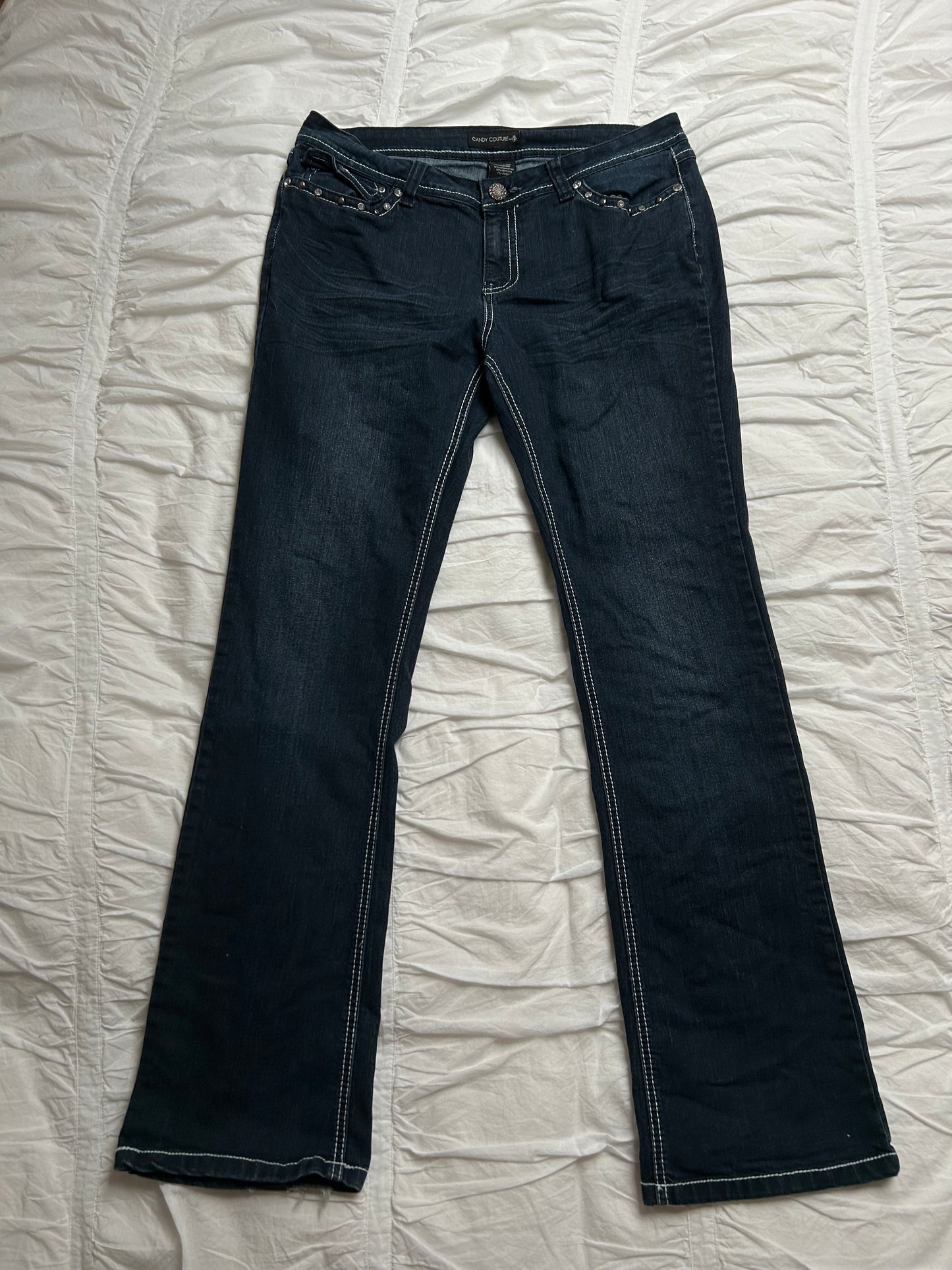Vintage Candy Couture Jeans Embroidery & Rhinestone Details