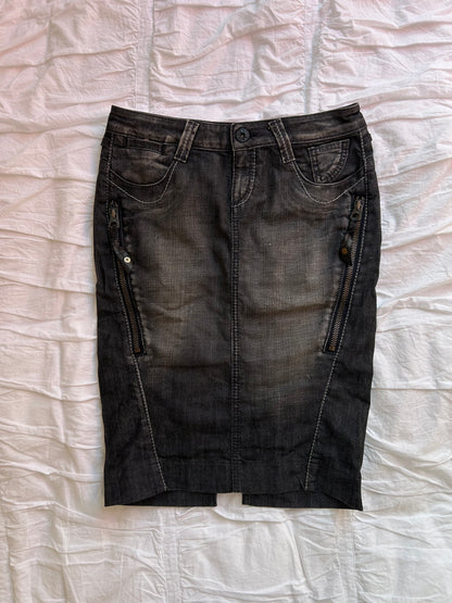 Vintage Guess Premium Denim Rock Biker-Stil mit Zipper-Details