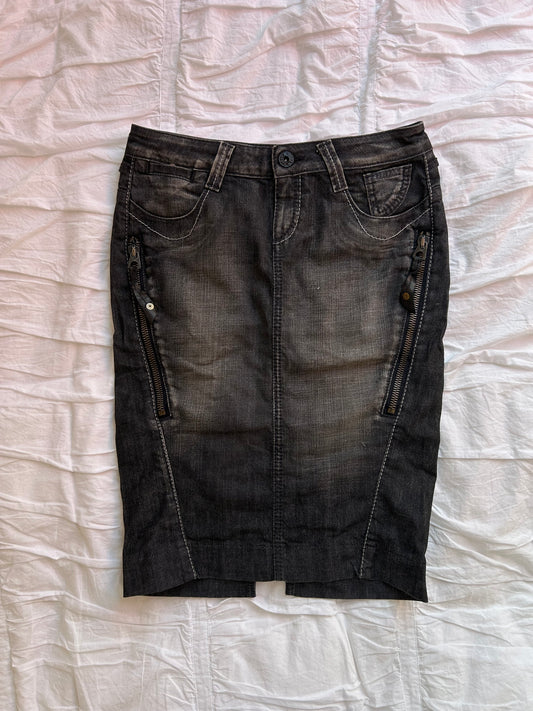Vintage Guess Premium Denim Rock Biker-Stil mit Zipper-Details