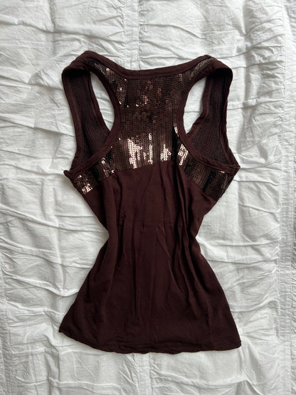 Vintage Fashion Paris Tanktop – Pailletten-Detail & Racerback
