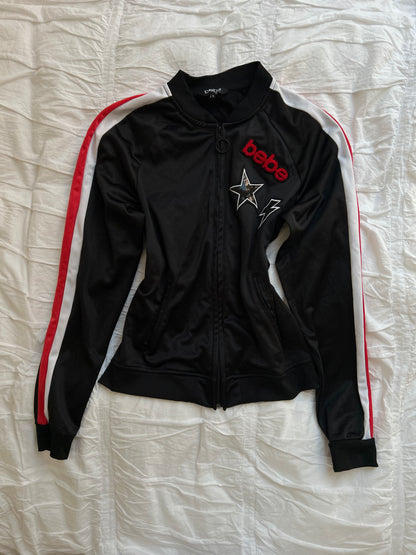 Vintage Bebe Sport Trainingsjacke – Pailletten & Kontraststreifen-Still Alive