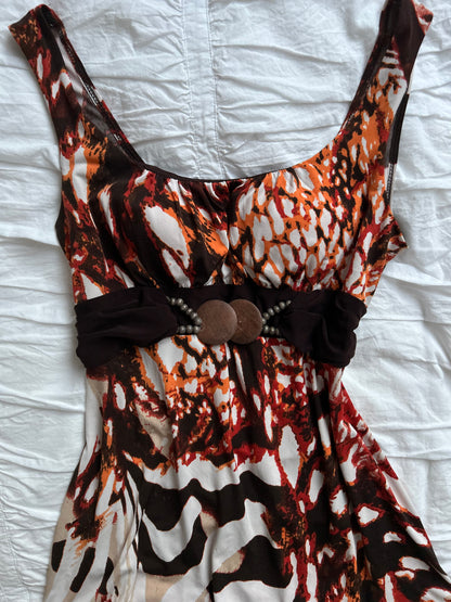 Vintage Wrapper Top – Abstraktes Tiermuster
