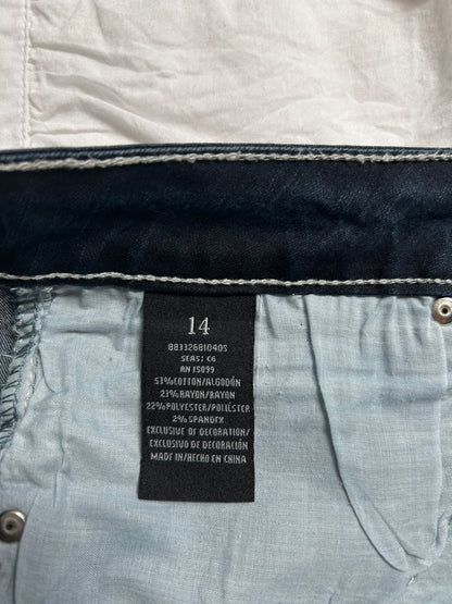 Vintage Rockin' Denim Jeans with Embroidery & Contrast Stitching