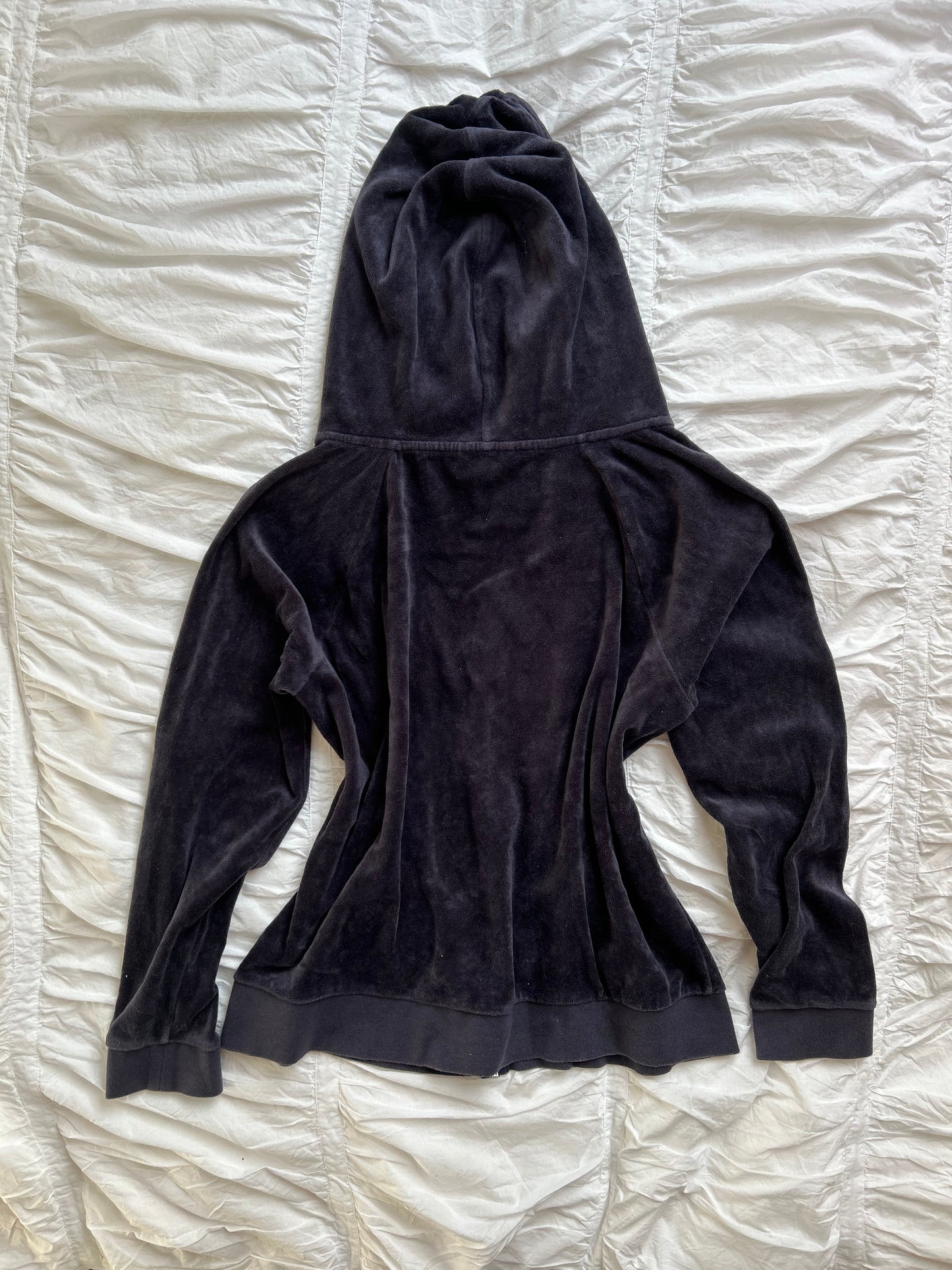 Juicy Couture Velour Sweatjacke / Hoodie Dunkelgrau-blau