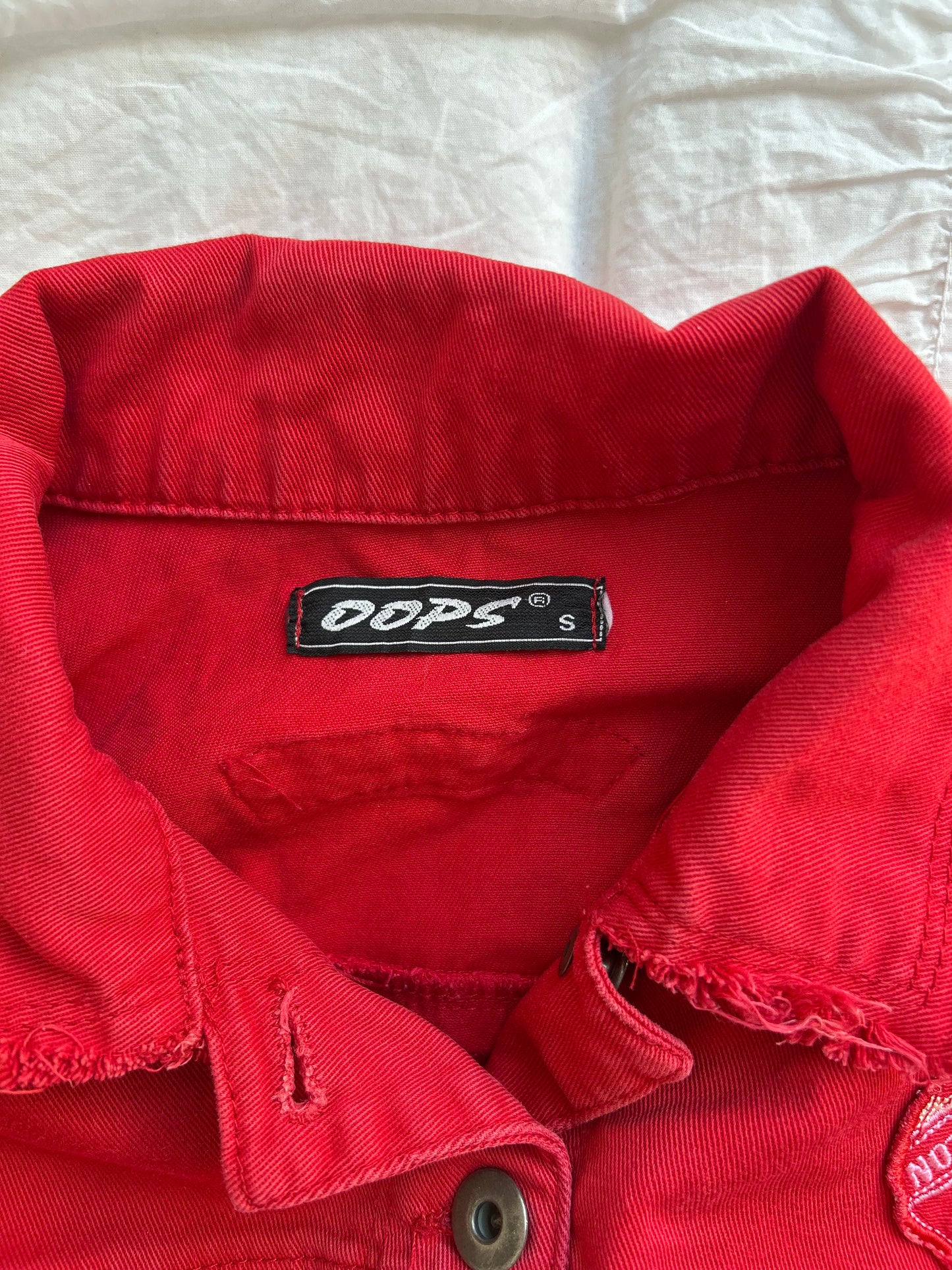 Vintage OOPS Jeansjacke – Destroyed Look & Patches-Still Alive