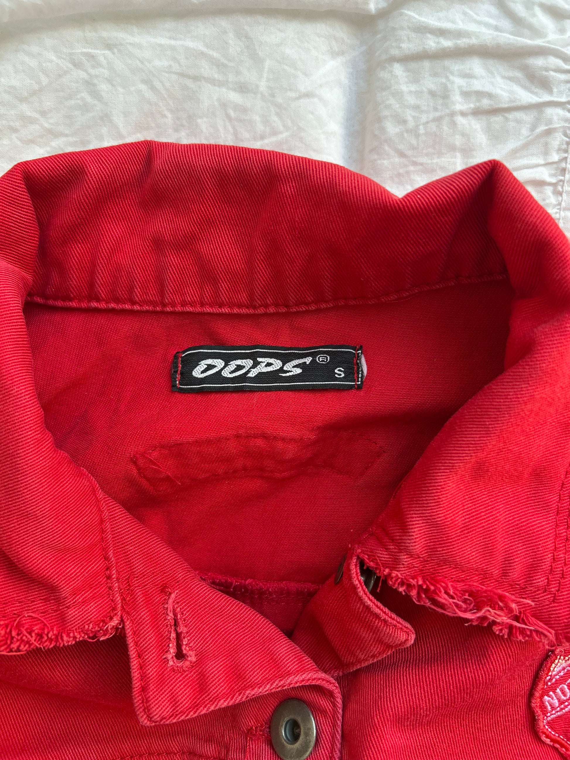 Vintage OOPS Jeansjacke – Destroyed Look & Patches-Still Alive