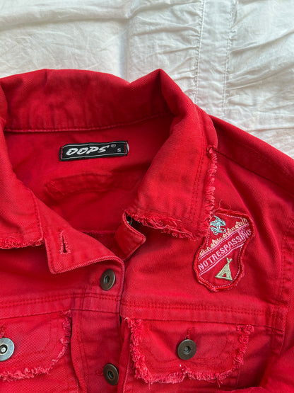 Vintage OOPS Jeansjacke – Destroyed Look & Patches-Still Alive