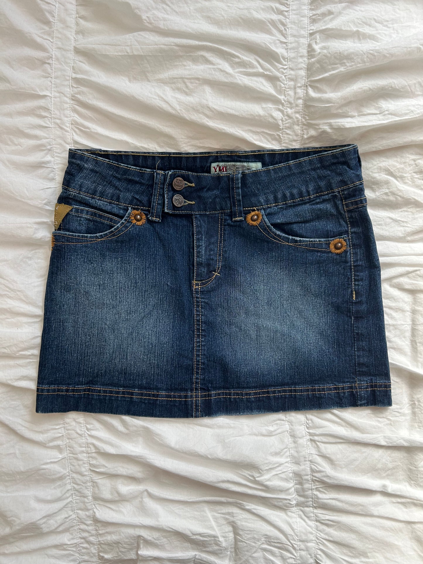 Vintage YMI Denim Minirock Patch-Akzente