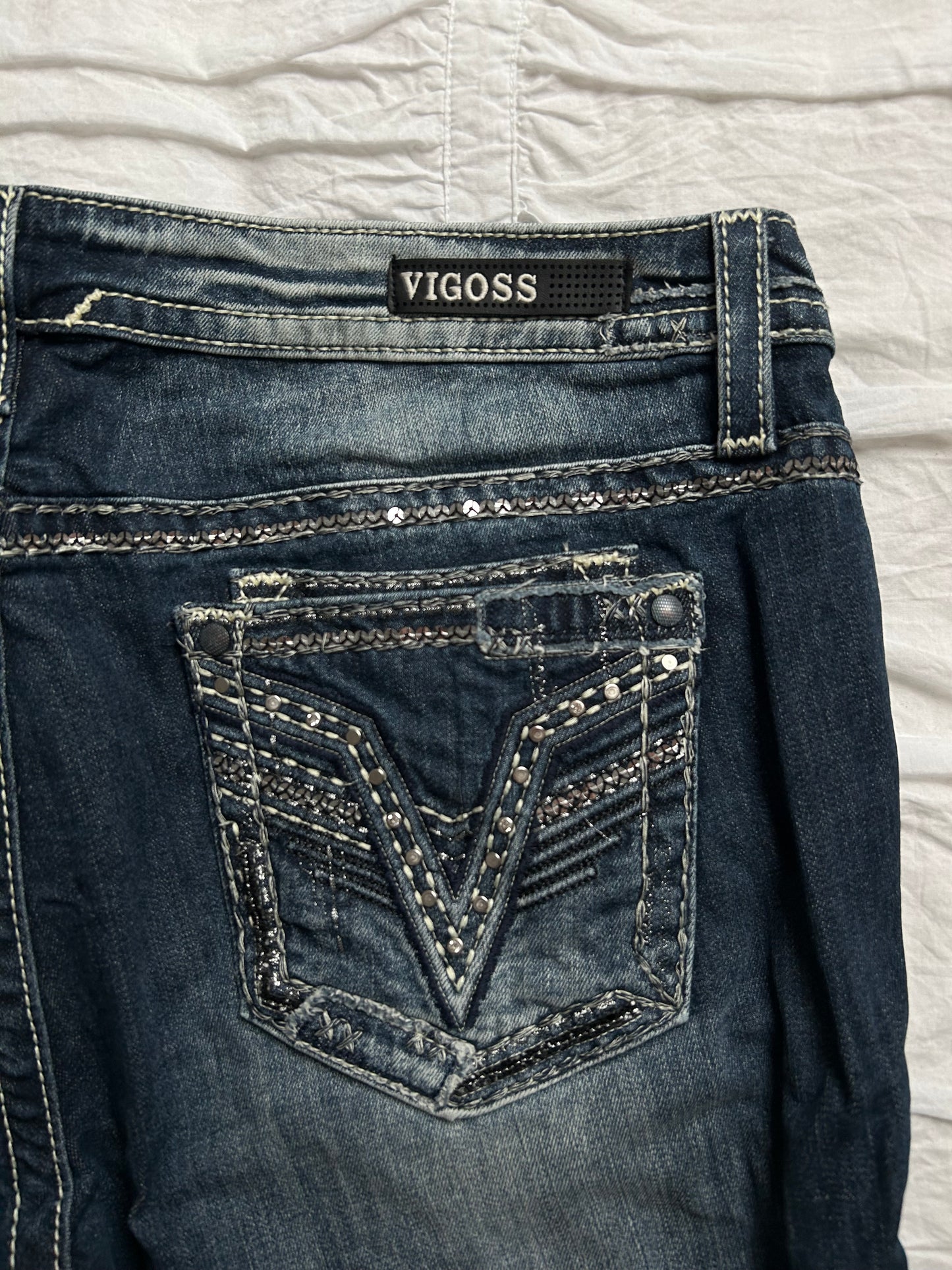 Vintage Vigoss Heritage Fit Boot Cut Jeans Pailetten