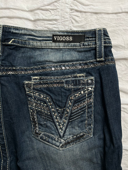 Vintage Vigoss Heritage Fit Boot Cut Jeans Pailetten