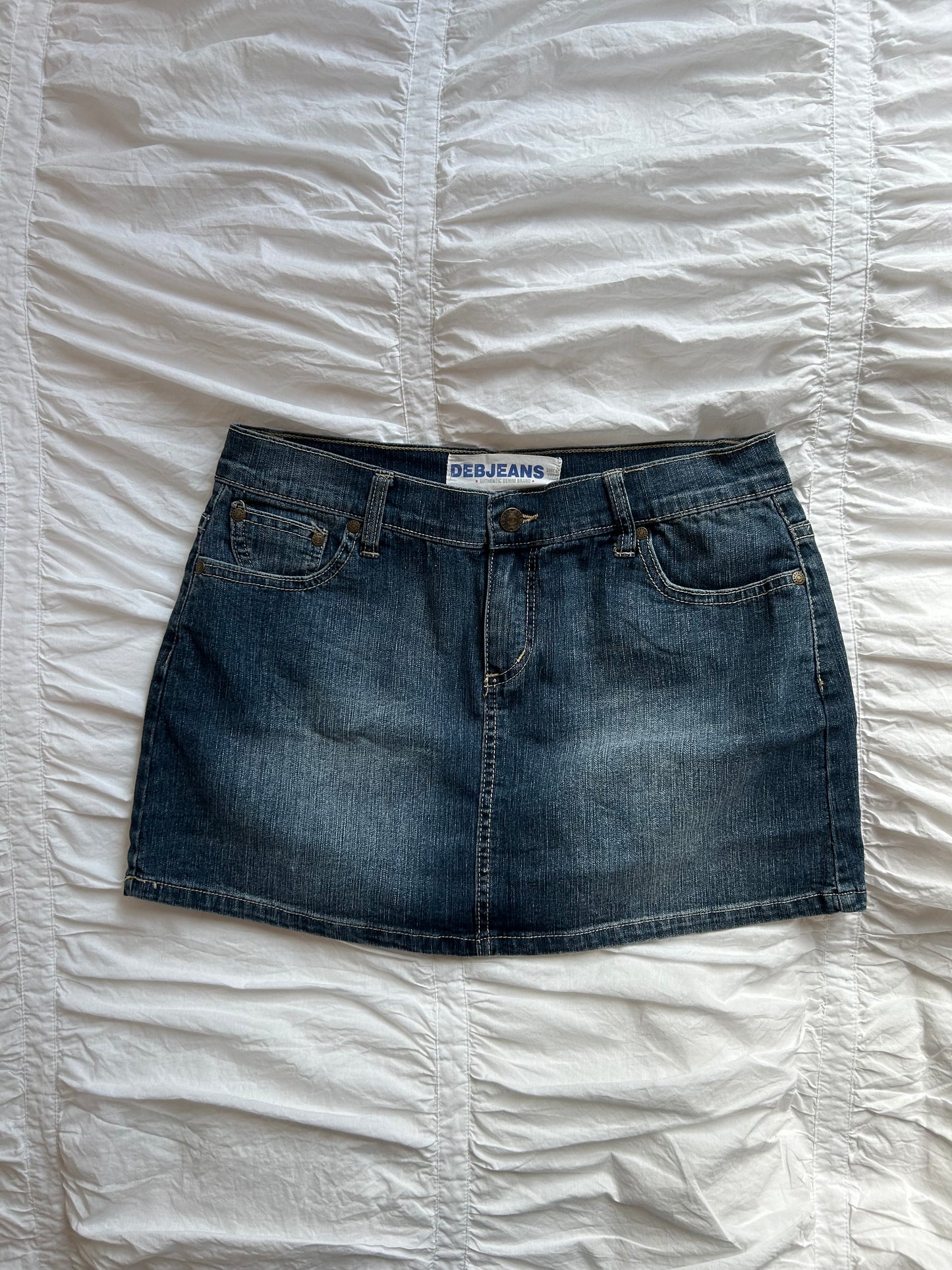 Vintage DEBJEANS Denim Minirock Classic Dark Wash