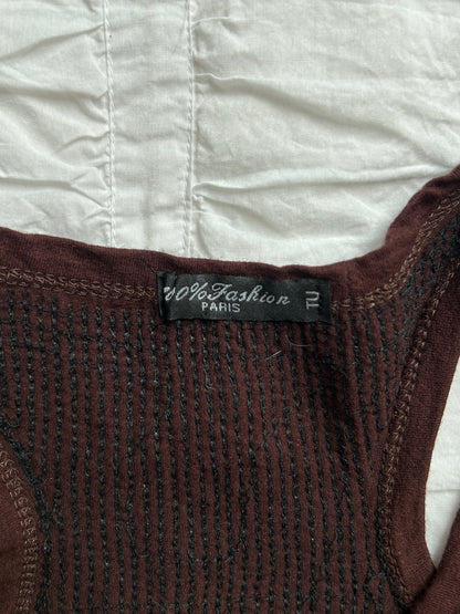 Vintage Fashion Paris Tanktop – Pailletten-Detail & Racerback