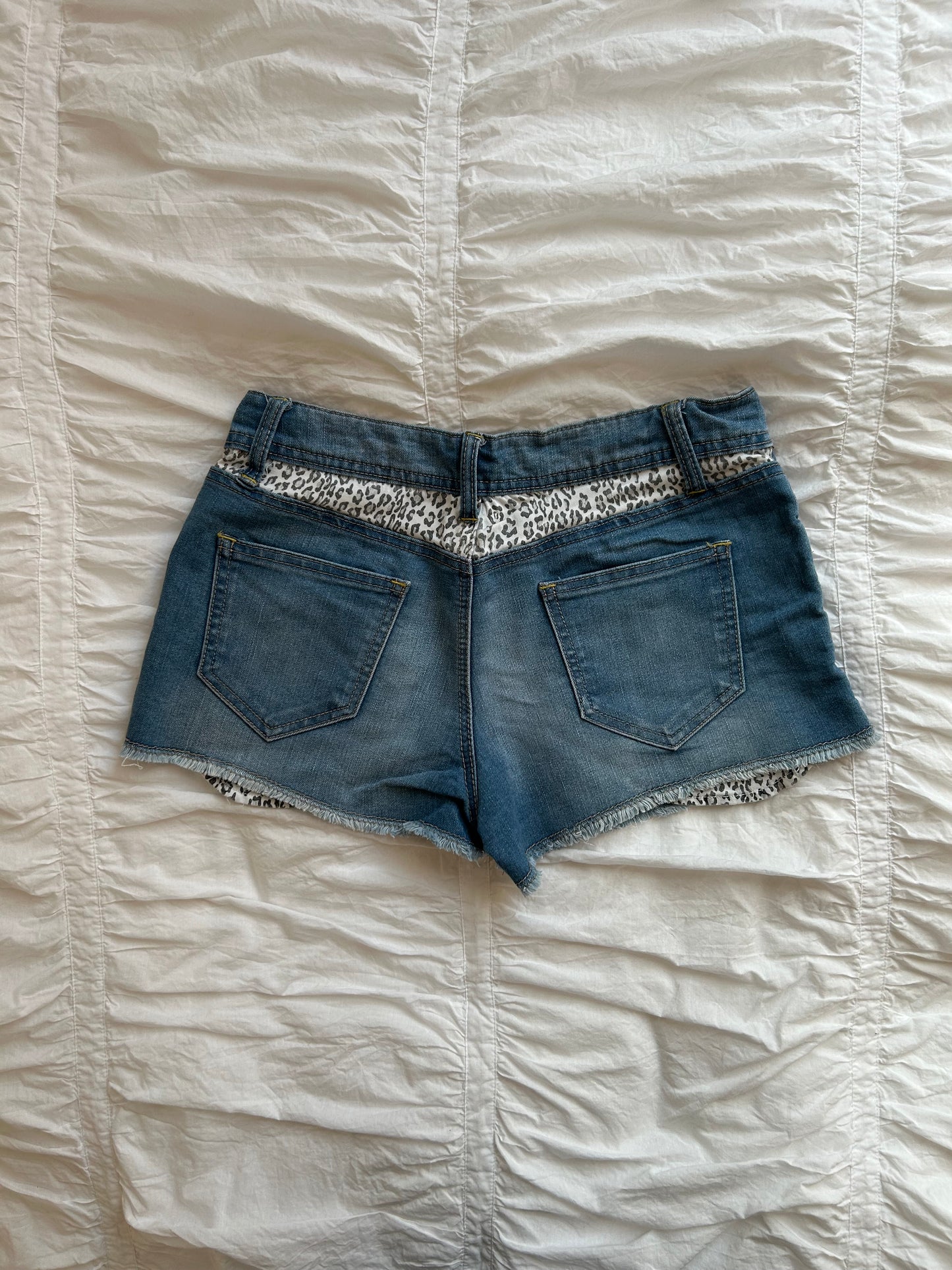 Vintage Valleygirl Denim Shorts Leo-Print Details-Still Alive