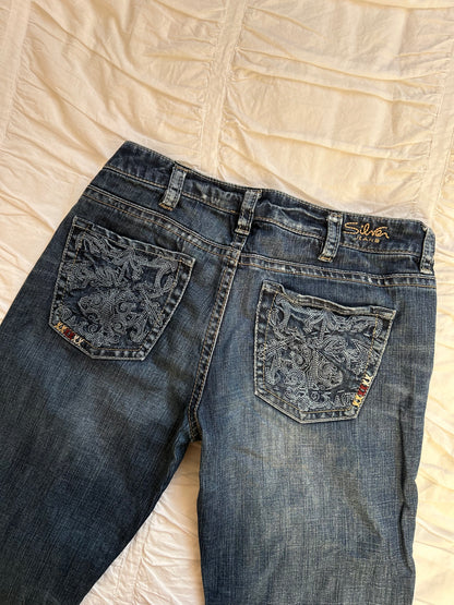 Vintage Silver Jeans Co. Bootcut mit Stickereien