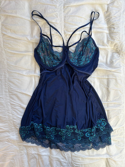 Vintage iCollection Babydoll – Florale Spitze & Strappy Back