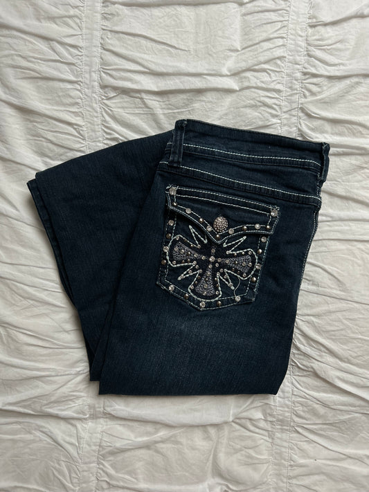 Vintage Candy Couture Jeans Stickerei & Strass-Details