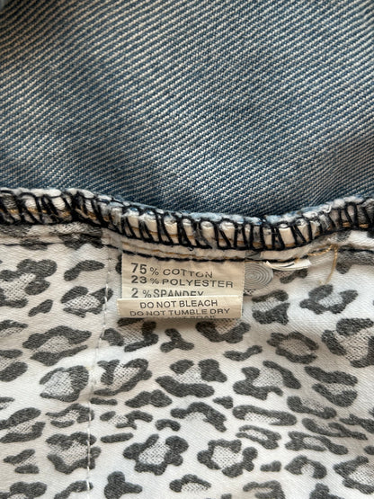 Vintage Valleygirl Denim Shorts Leo-Print Details-Still Alive